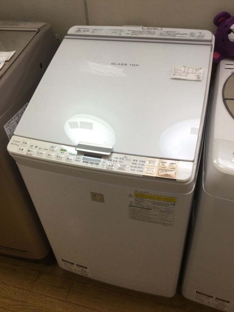 洗濯乾燥機 SHARP 2015年製 9.0/4.5kg ES-GX9E3-N ガラストップ 白 