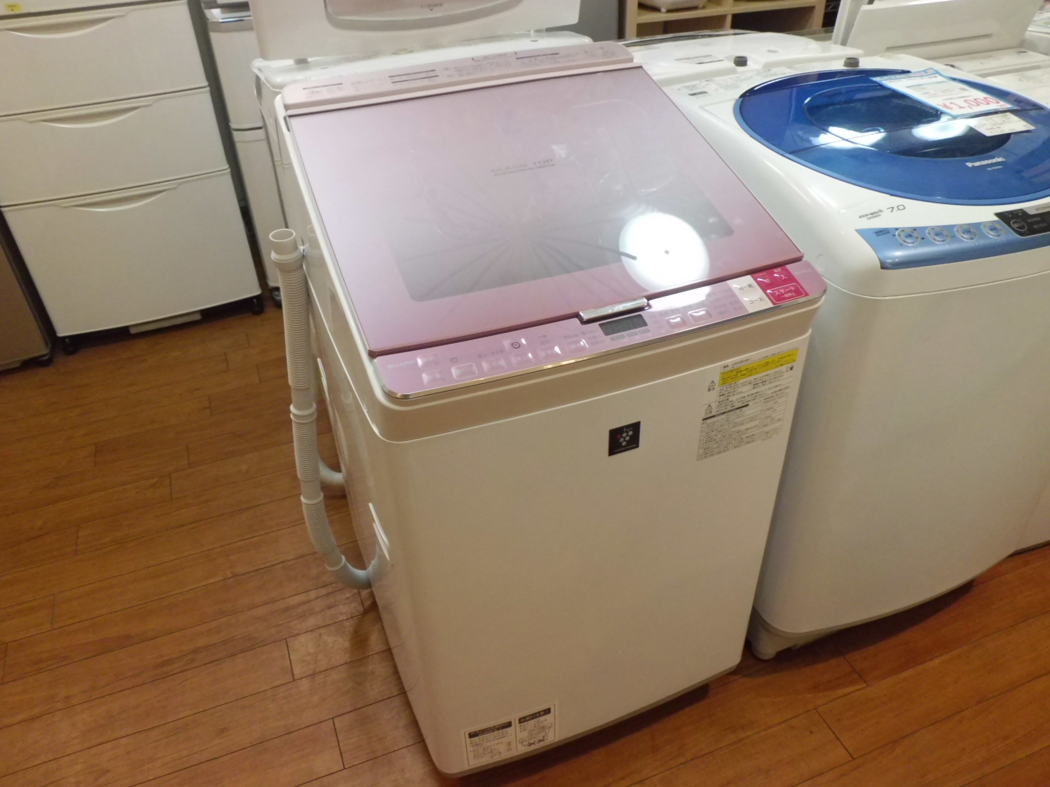 SHARP/シャープ ピンクのガラストップ 洗濯乾燥機 ES-GX8A 8kg/4.5kg 
