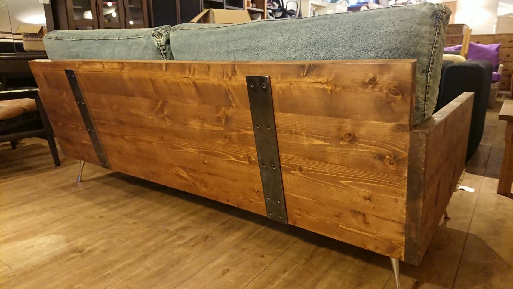 ☆アウトレット 新品 未使用品 3シーターソファ インダストリアル  