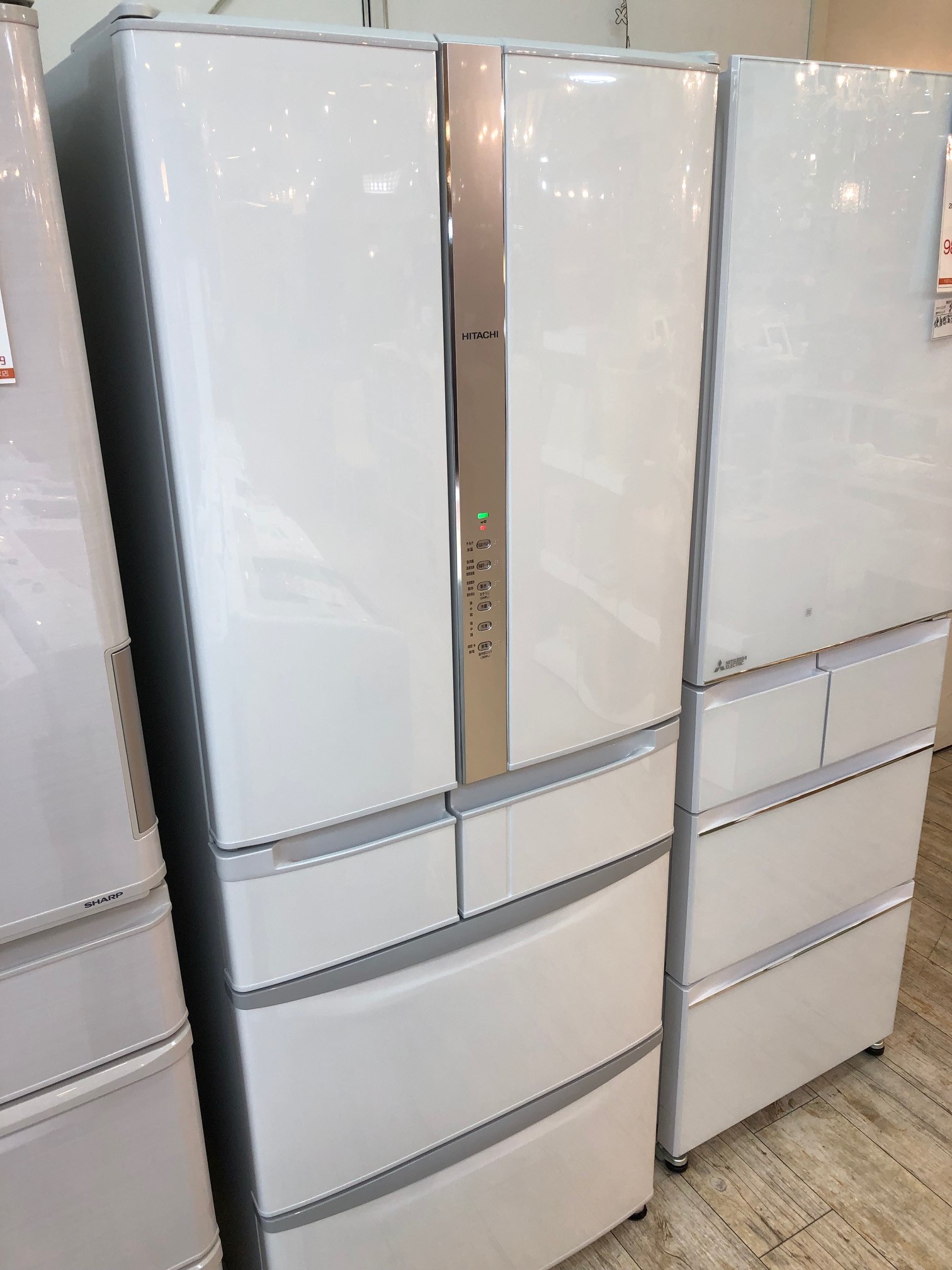 HITACHI / 日立 2017年製 505L 6ドア冷蔵庫 R-F51M2-W フレンチドア 