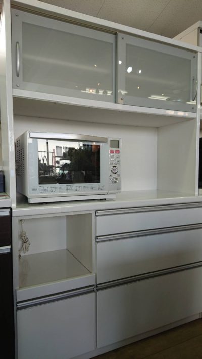 松田家具　レンジボード　キッチンボード　食器棚　レンジ台　ロータイプ　低め