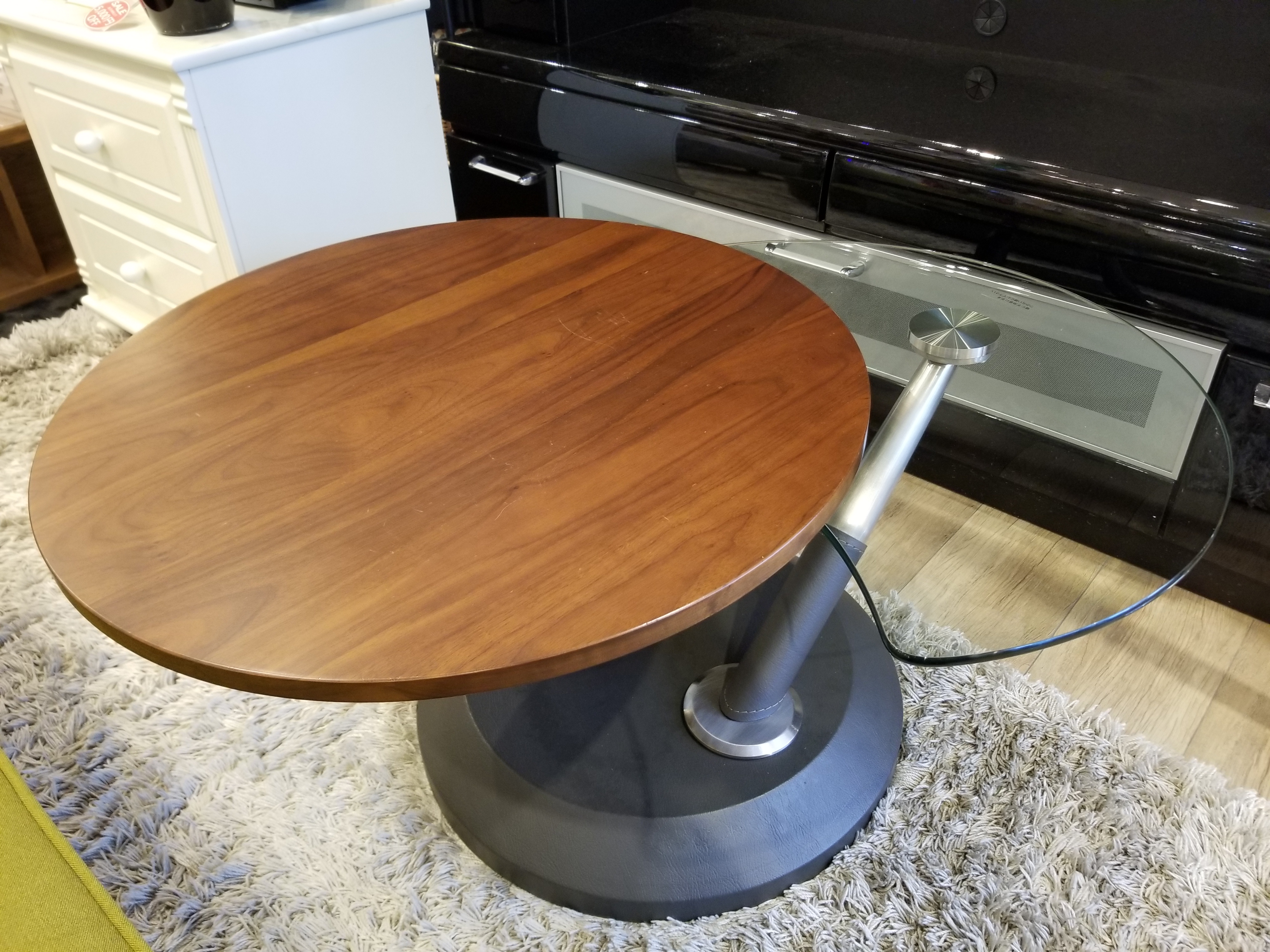 馬場家具 ウォールナット 可動式 リビング ガラス ツインセンター