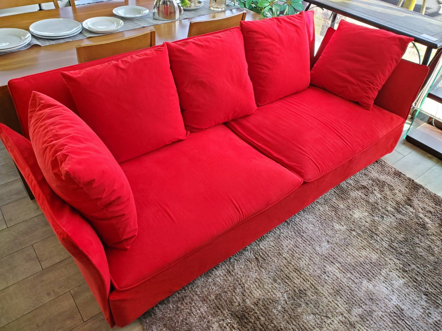 ☆arflex アルフレックス 3シーターソファ レッド 3人掛け ソファ 買取 