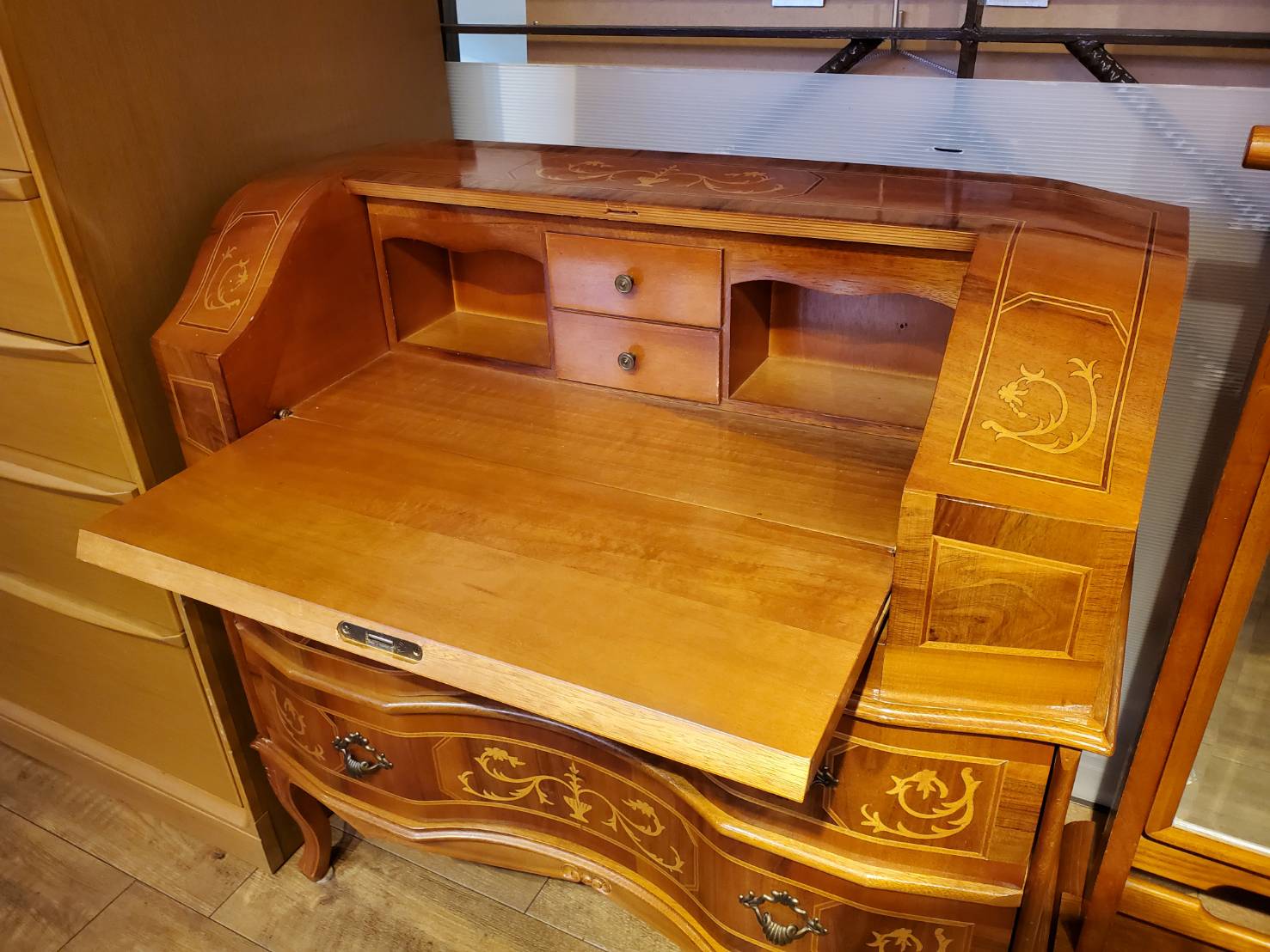 イタリア製 ライティングビューロー デスク 水っぽ 