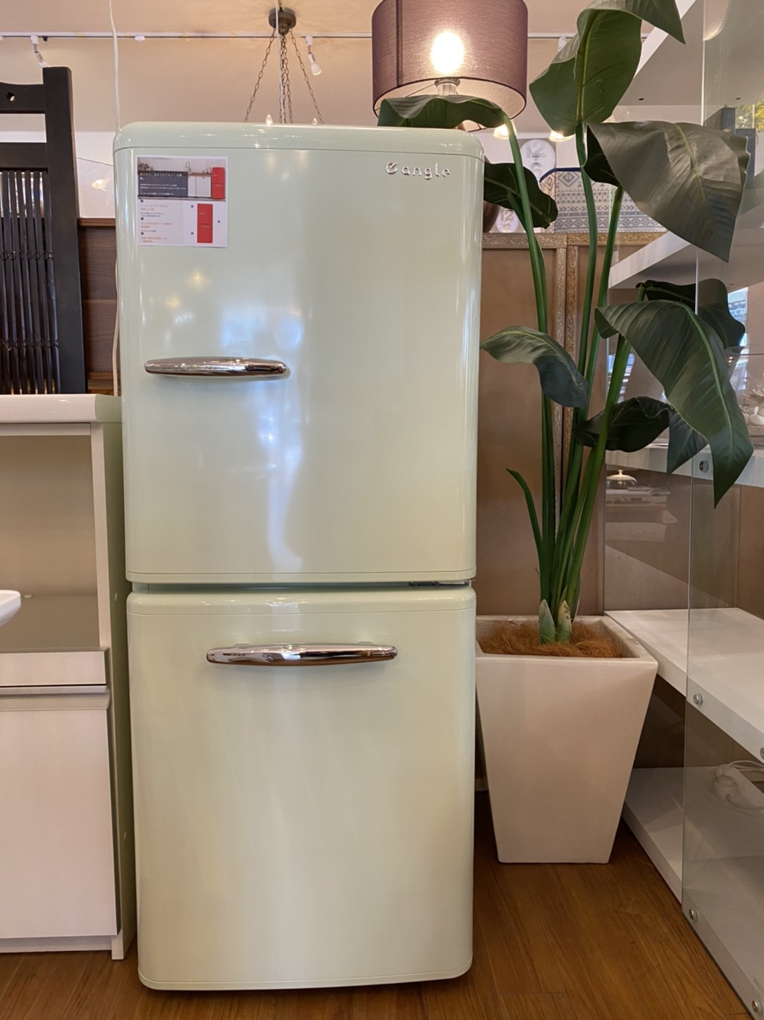 エディオン レトロ 冷蔵庫 ANG-RE151-A1 2018年製-