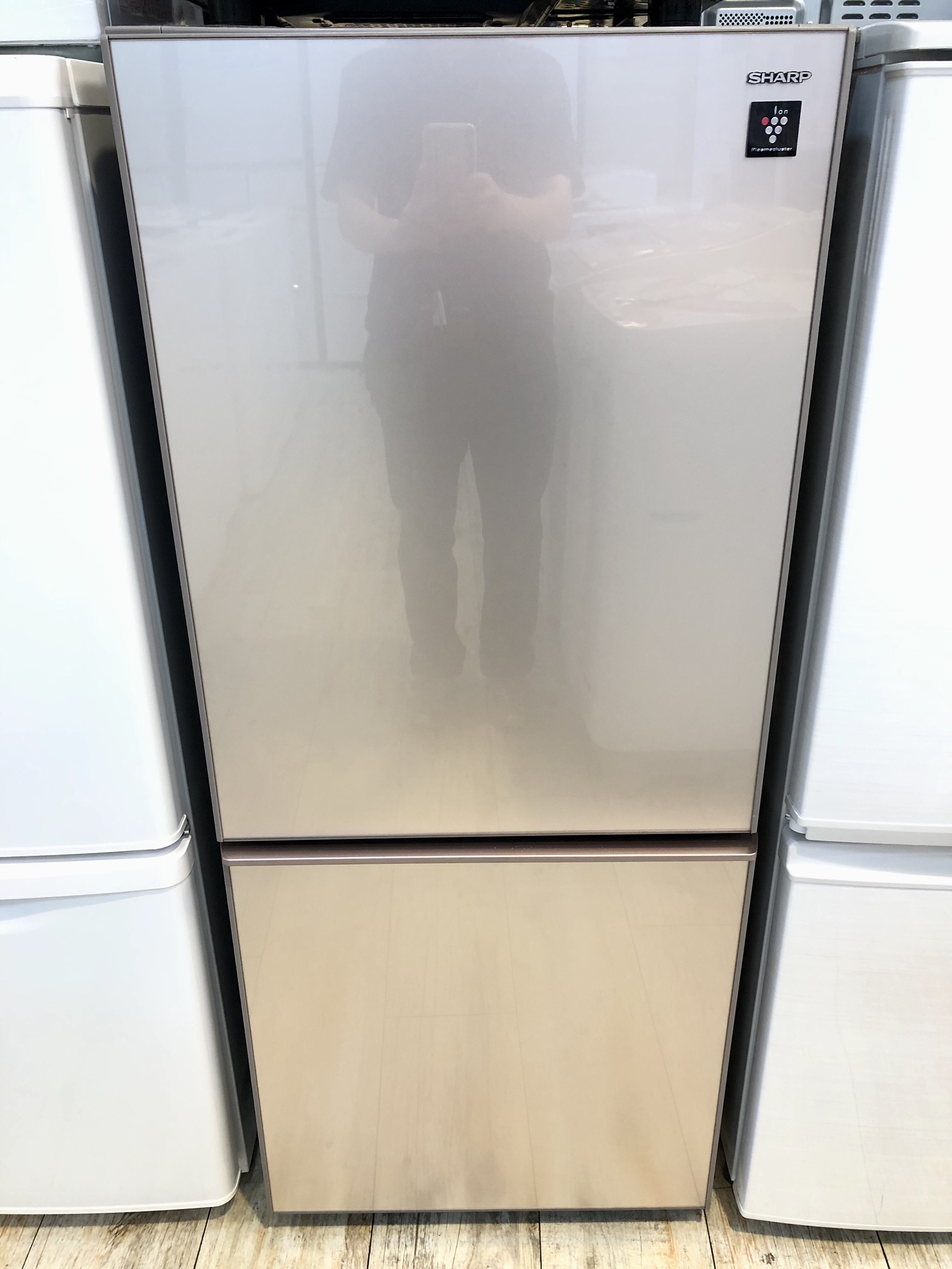 SHARP 2018年製 137L 2ドア冷蔵庫（SJ-GD14D-C） ガラストップ 