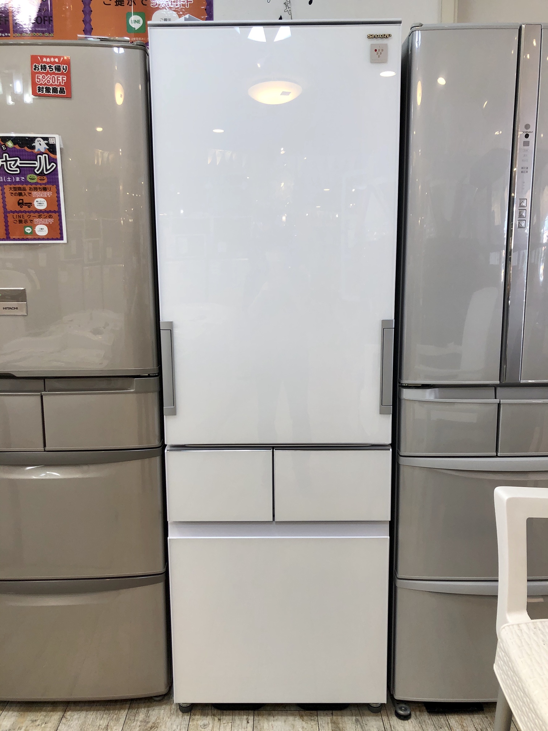 HITACHI【高年式】2018年製 502L シャープ 5ドア冷凍冷蔵庫 SJ-WX50E
