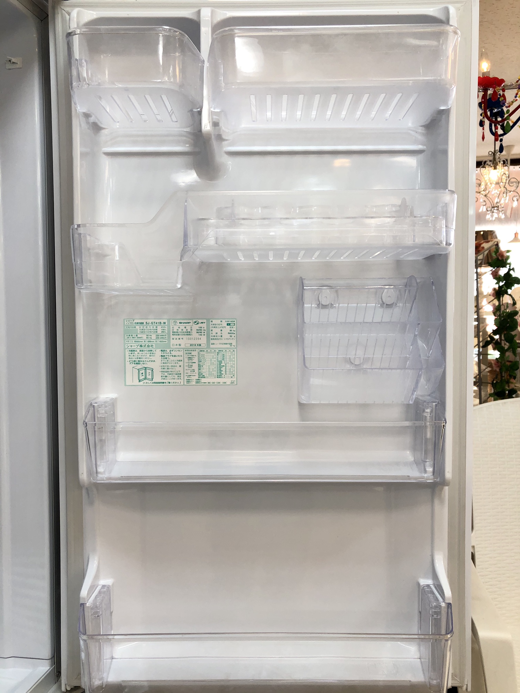 SHARP シャープ 2016年製 410L プラズマクラスター冷蔵庫（SJ-GT41B） ガラストップ メガフリーザー 買取しました。  愛知と岐阜のリサイクルショップ 再良市場