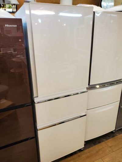 MITSUBISHI　三菱　330L　3ドア　冷蔵庫　2019年製　高年式　新しい　冷凍冷蔵庫　氷点下ストッカー　ワイドチルド　ホワイト　中型冷蔵庫　単身用　2人用　3人用　2～3人用　オススメ