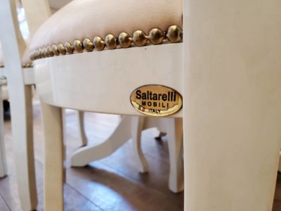 saltarelli　mobili　サルタレッリ・モビリ　イタリア家具　メイドインイタリー　ダイニング5点　D5点　ダイニングセット　チェア4脚　ホワイト　大人のプリンセススタイル　美しい　美品　流行にとらわれない　プリンセスな暮らし　可愛い　可愛らしい　美しい　上品な　気品あふれる　ラグジュアリー