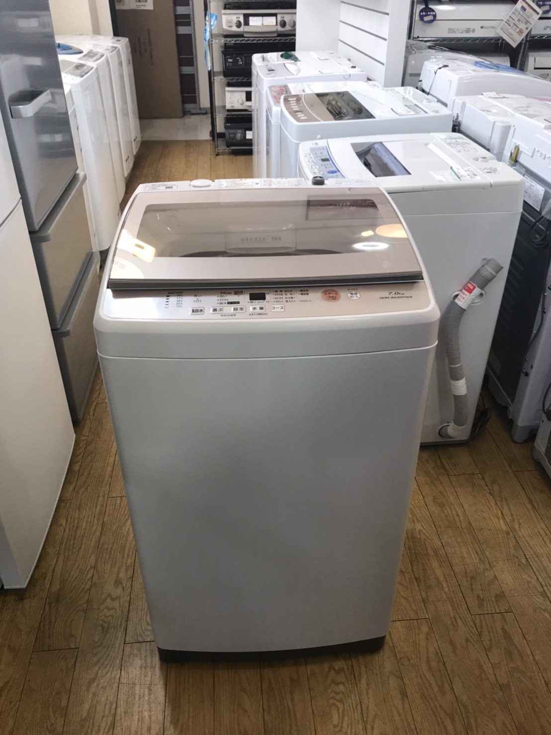 AQUA アクア 7.0Kg 洗濯機 2018年製 AQW-GV70G 買取しました | 愛知と 