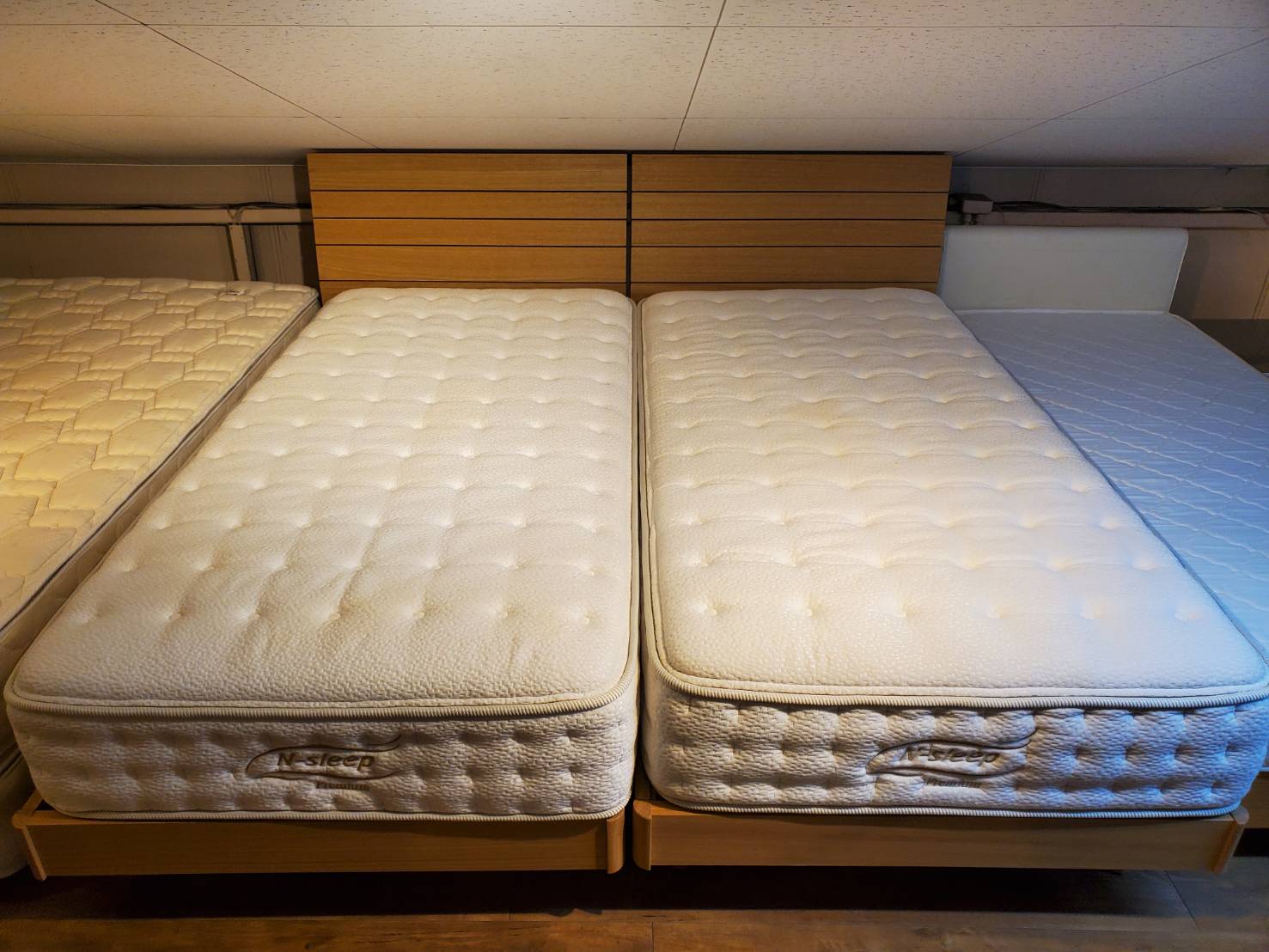 ☆シングルベッド 2本 Nスリープ 柔らかめ コンセント付  