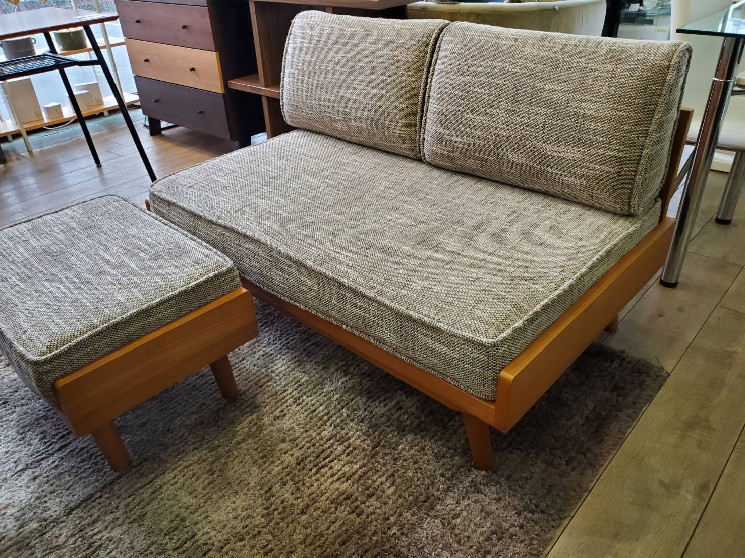 Unico ウニコ Albero アルベロ 2シーターソファ オットマン付き チークカラー 北欧 ベージュ ソファ 買取しました 愛知と岐阜のリサイクルショップ 再良市場