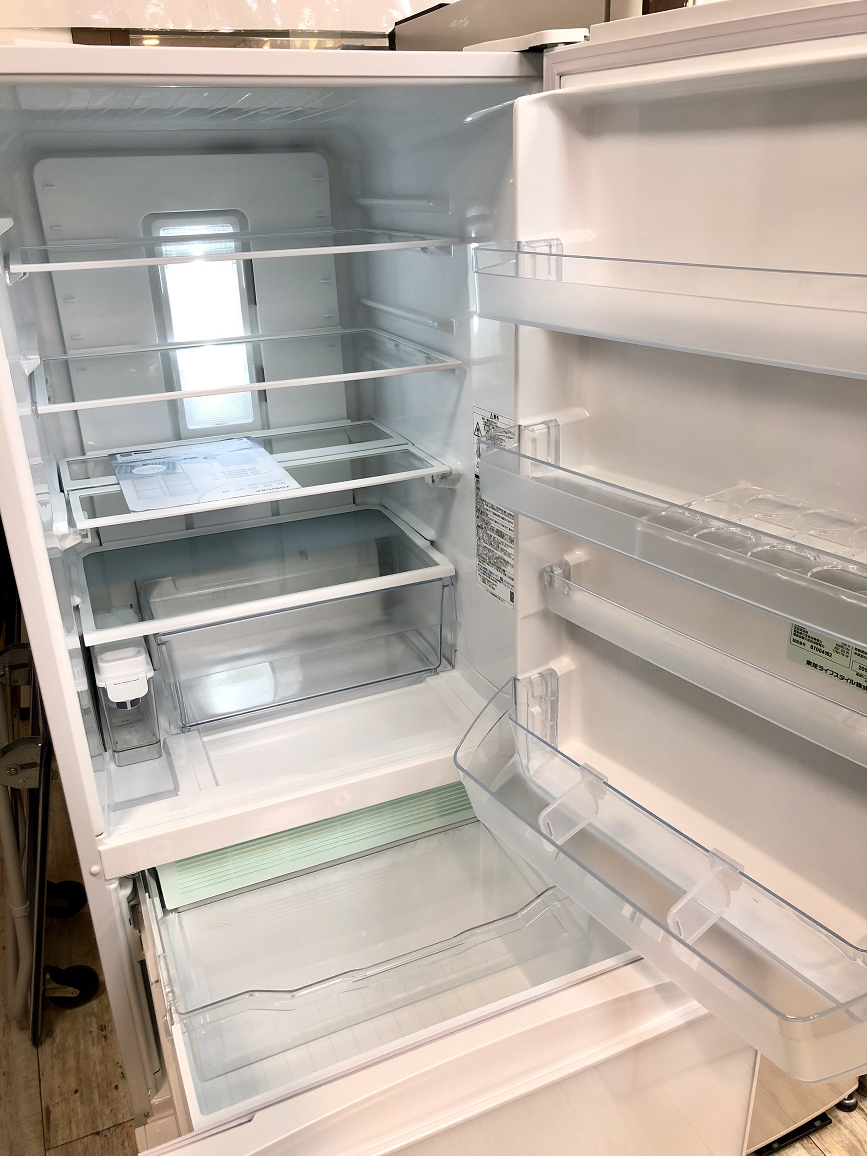 TOSHIBA 2018年製 363L 3ドア冷凍冷蔵庫 VEGETA（ベジータ） ガラス 