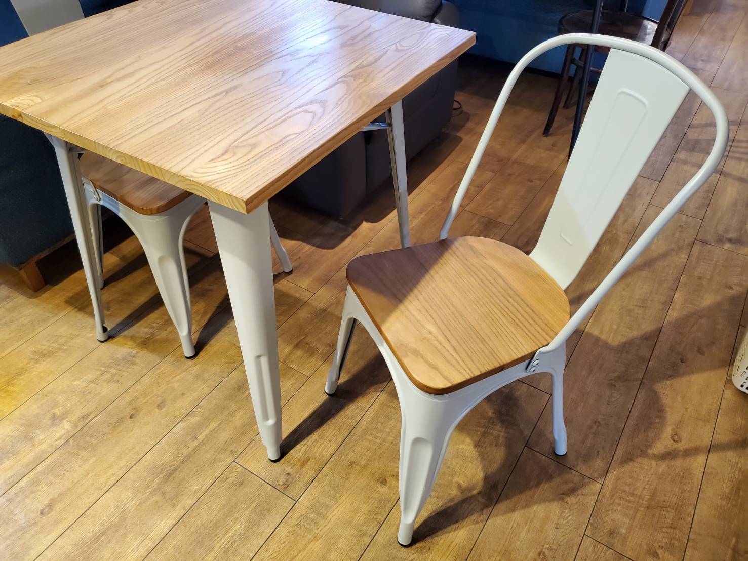 ☆ダイニング3点セット インダストリアル 北欧 カフェ風 スチール素材 