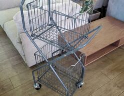 DULTON　ダルトン　LAUNDRY TROLLEY　ランドリートローリー　GRAY　グレー　ローフィニッシュ　スチール　メタル　キャスター付　ワゴン　キッチン　オフィス　洗面　ランドリー　収納　バスケット　カゴ　オシャレ　インテリア　インダストリアル　レトロ　モダン　かわいい　かっこいい