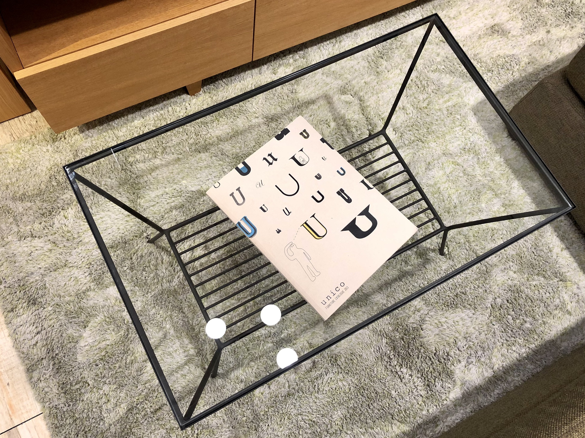 値下げ】 UNICO ガラス天板 ブラック ローテーブル (ウニコ 