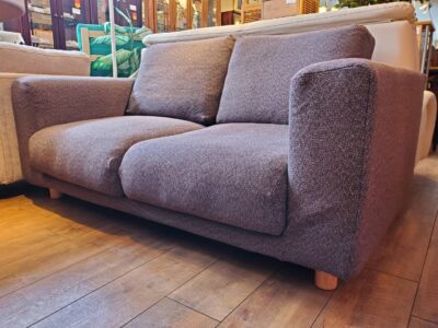 muji　無印　2シーターソファ　2人掛けソファ　2人用ソファ　二人掛け　二人用　ソファ　10cm脚　フェザー入り　キレイ　カバーリングタイプ　暗め　カラー　リサイクルショップ　リサイクル　再良市場　天白区　名東区　買取　出張買取　高価買取　販売　お値打ち　特価　1点モノ　1点物　早い者勝ち　ファブリック　布製　おススメ　お洒落　ブラウン系　グレー系　シンプル　