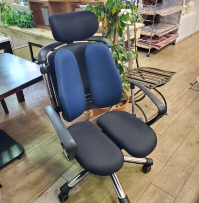 HARA CHAIR　ハラチェア　ハラ　オフィスチェア　ニーチェ　スタンダード　標準肘　ネイビーブルー　ハイバック　2座面　疲れにくい　リクライニング　ヘッドレスト　楽　ゲーミングチェア　OAチェア　昇降　おススメ　お洒落　オススメ