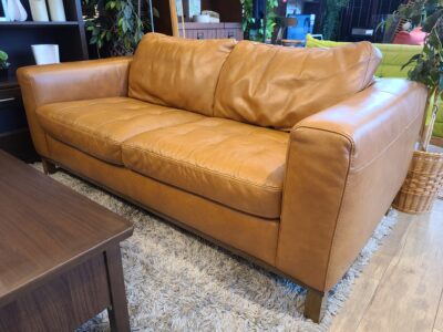 NATUZZI / ナツッジ　EDITIONS / エディションズ 　総本革張り ワイド2Pソファ　イタリア製　キャメルカラー