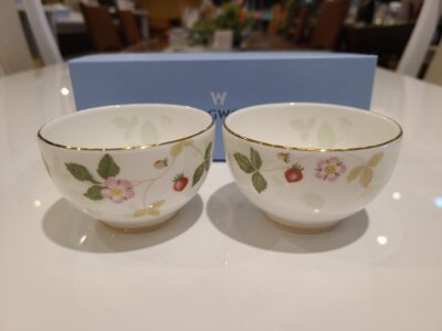  WEDGWOOD / ウエッジウッド　ワイルドストロベリー　ジャパニーズティーカップ ペア　湯呑