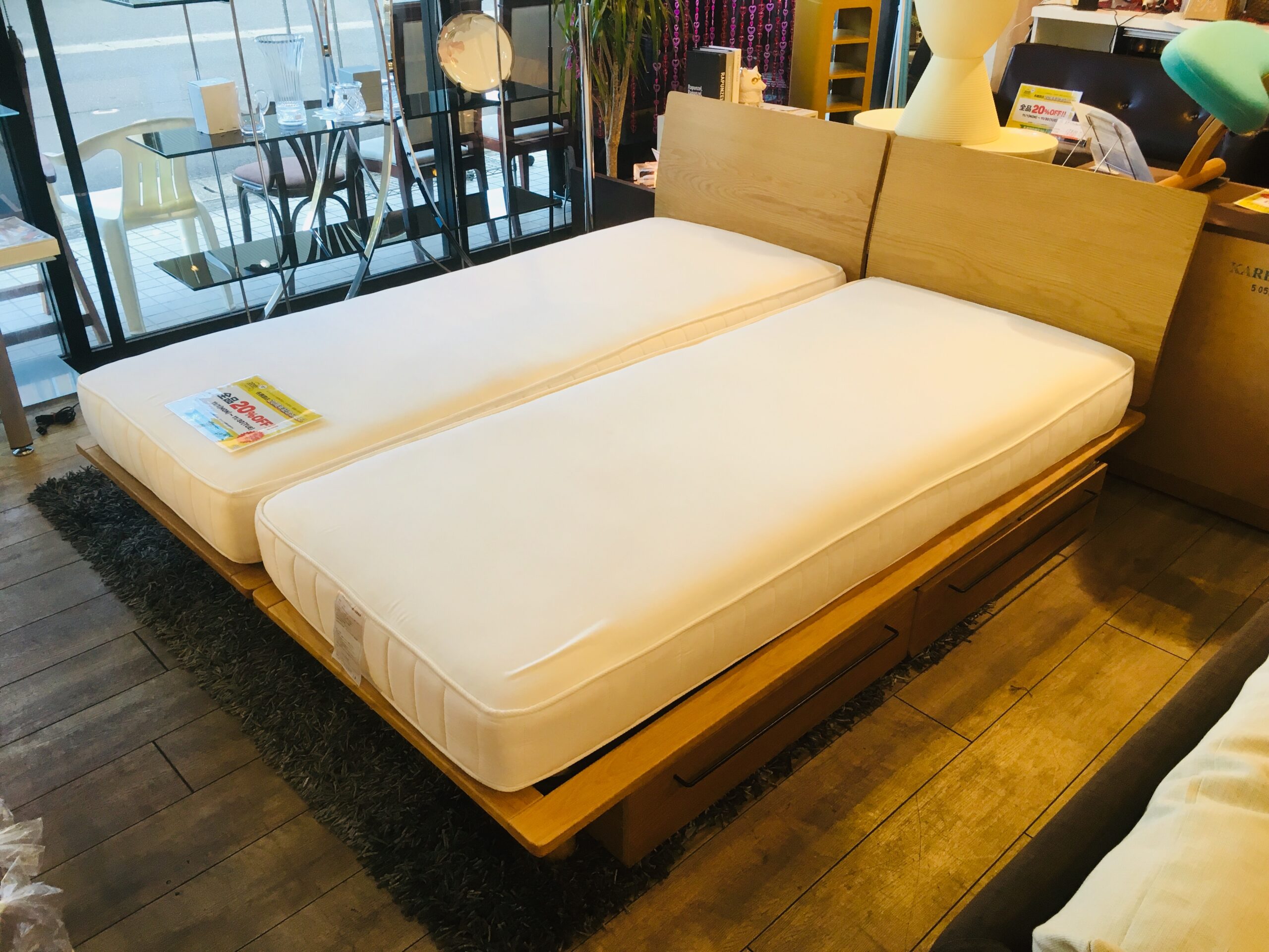 無印良品＊シングルスモールサイズベッド（マットレスサイズ195cm×80cm ...