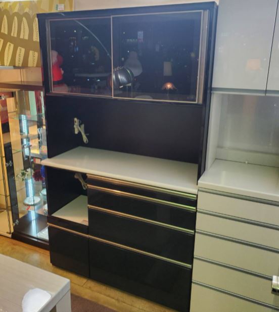 ☆SHIGIYAMA シギヤマ家具 レンジボード 食器棚 ブラックカラー  