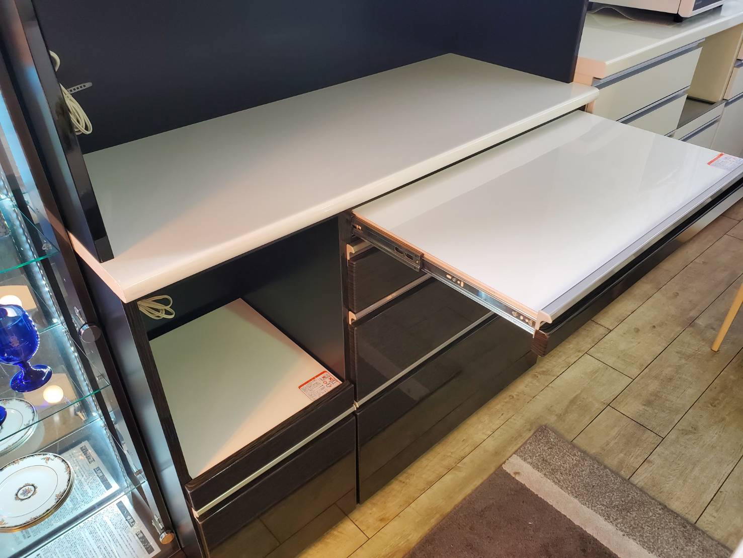 ☆SHIGIYAMA シギヤマ家具 レンジボード 食器棚 ブラックカラー 