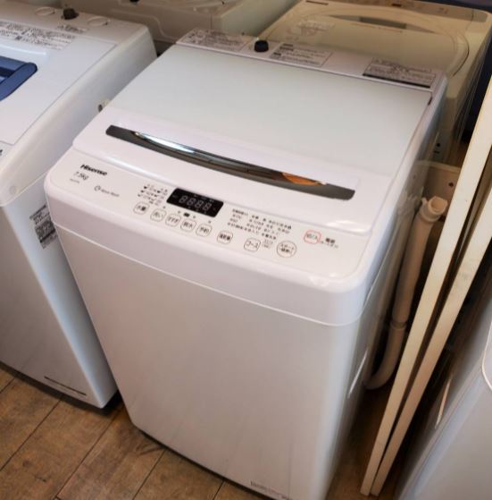 ☆Hisense ハイセンス 7.5㎏洗濯機 2021年製 高年式 ガラストップ 