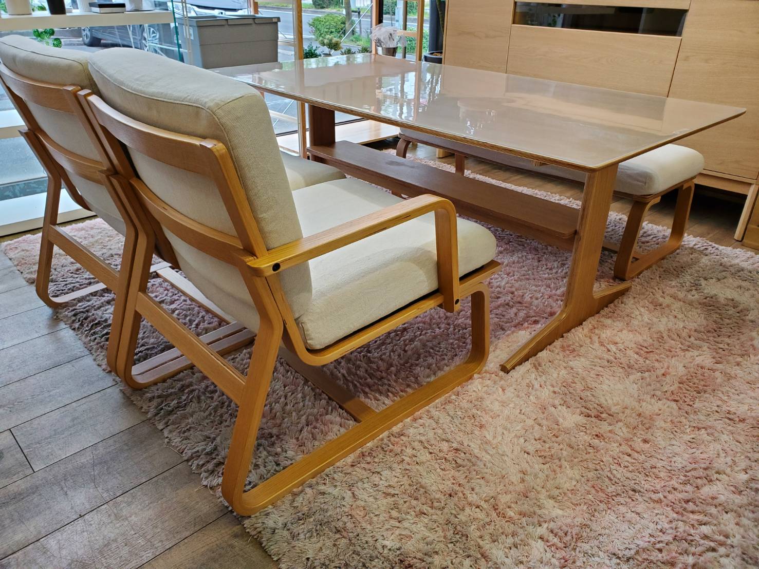 Muji 無印良品 リビングでもダイニングでもつかえる ダイニング4点セット ソファダイニング リビング兼用 ダイニングセット 買取しました 愛知と岐阜のリサイクルショップ 再良市場