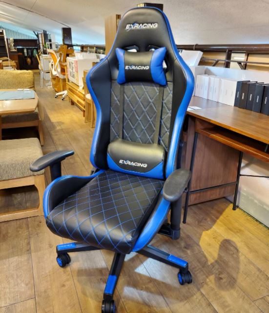 ☆EXRACING ゲーミングチェア スタンダードモデル ブラック×ブルー 