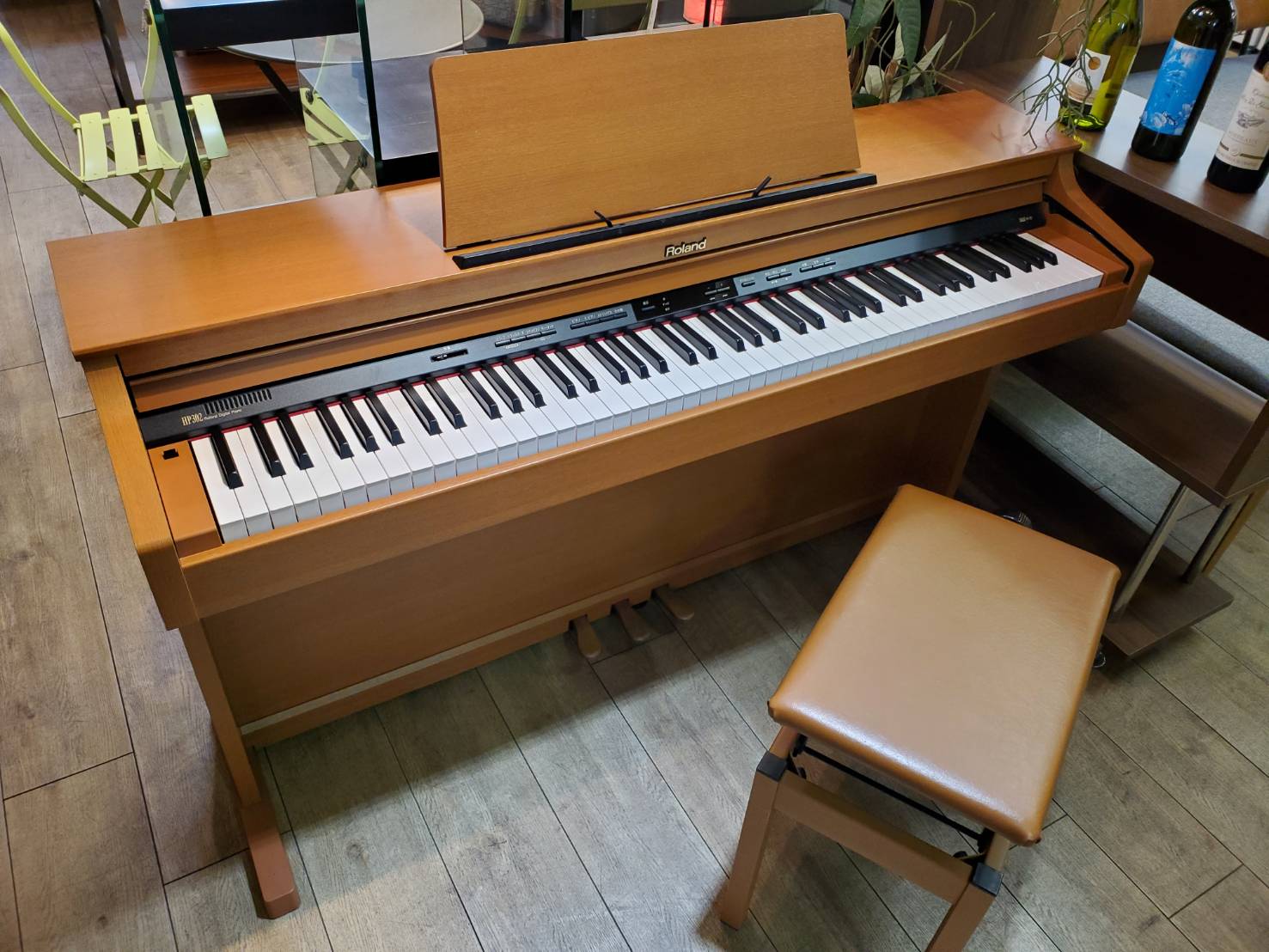 ☆Roland ローランド 電子ピアノ HP302 ライトチェリー調 高低自在椅子 