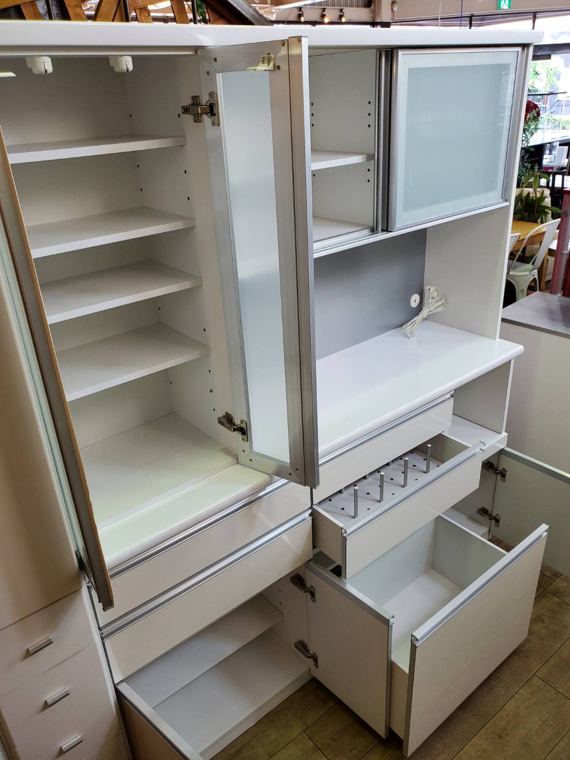 ☆古賀家具 レンジボード Excellent エクセレント ホワイトカラー 大型 
