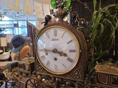 LAFUENTE / ラフェンテ社　ゼンマイ式 置時計　スペイン製　西洋アンティーク　装飾置時計　馬車
