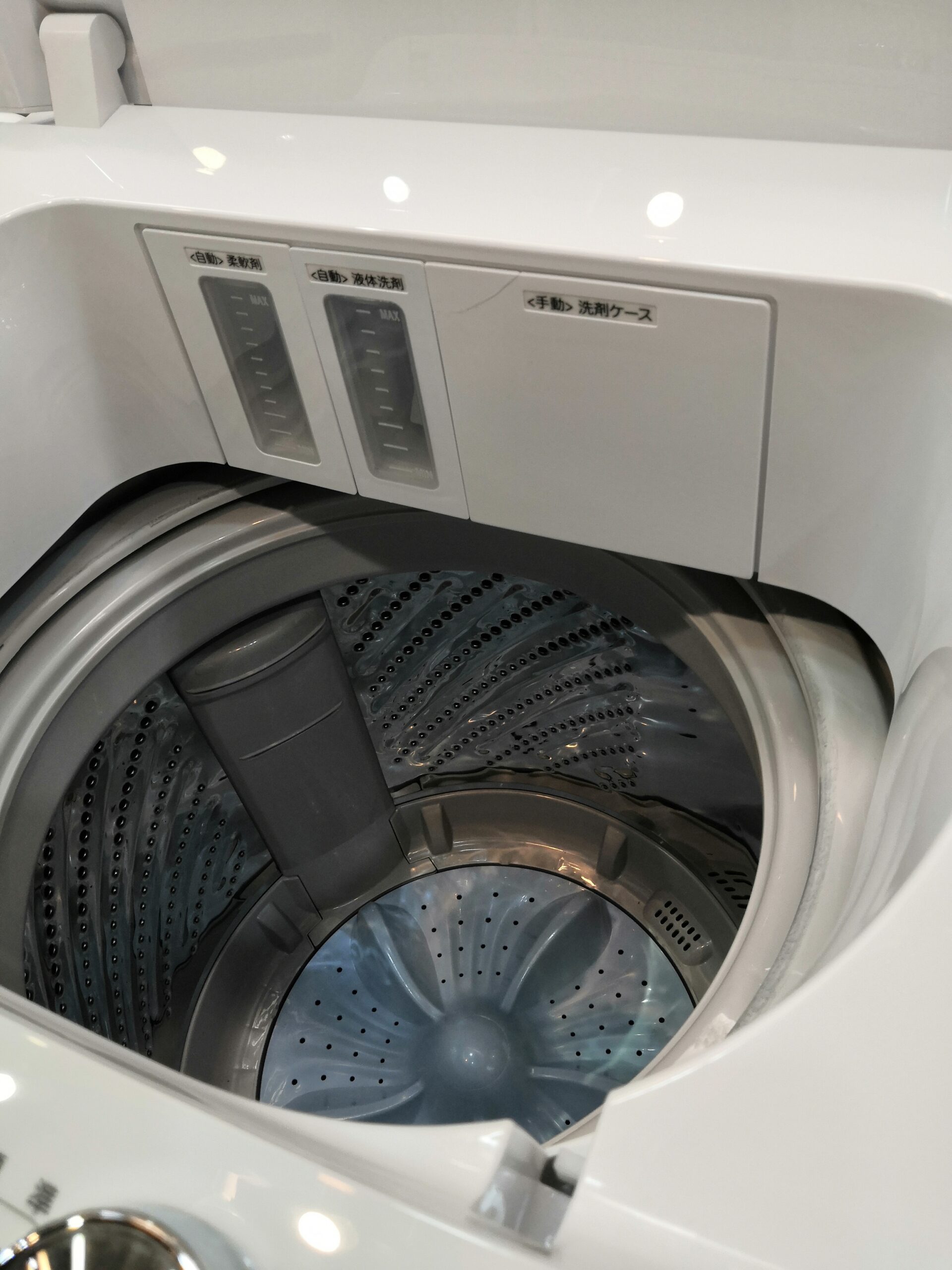 ヴィンテージ雑貨　ナショナル　手動絞り機付き洗濯機