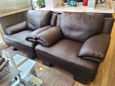 NATUZZI / ナツッジ　EDITIONS / エディションズ 　総本革張り　1人掛けソファ　イタリア製　ダークブラウン