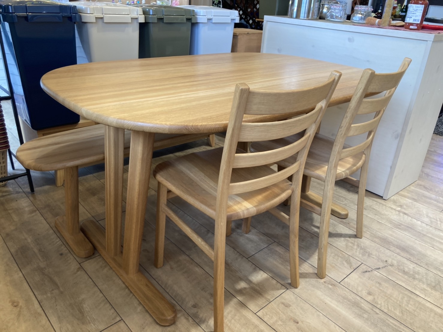 飛騨産業＊キツツキ＊ベンチダイニング4点セット＊買取ました！ | 愛知