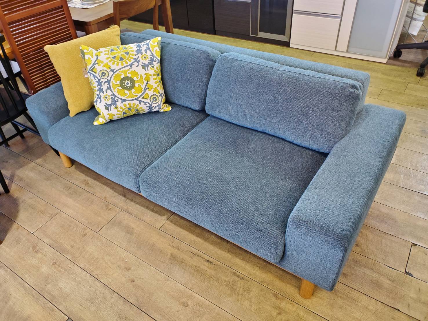 ☆SIEVE シーヴ 2シーターソファ bulge バージュ ブルー ファブリック  