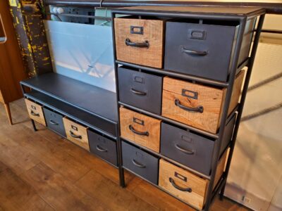 LIFE FURNITURE　ライフファニチャー　IRON WOODEN DRAWER CHEST　アイアンウッデン　ドロワーチェスト　TV BOARD　テレビボード　インダストリアル　ヴィンテージ風　アンティーク調　レトロ　異素材ミックス　カフェ　マンゴーウッド　無垢材　アイアン　オシャレ　カッコイイ　リサイクルショップ　再良市場　天白　名東　おススメ　オススメ　チェスト　箪笥　テレビ台　中古品　美品