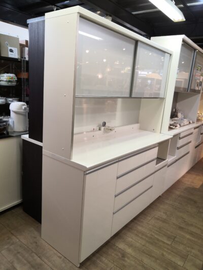 パモウナ Pamouna W160 ソフトクローズ ホワイト ロータイプ キッチン家具 レンジボード