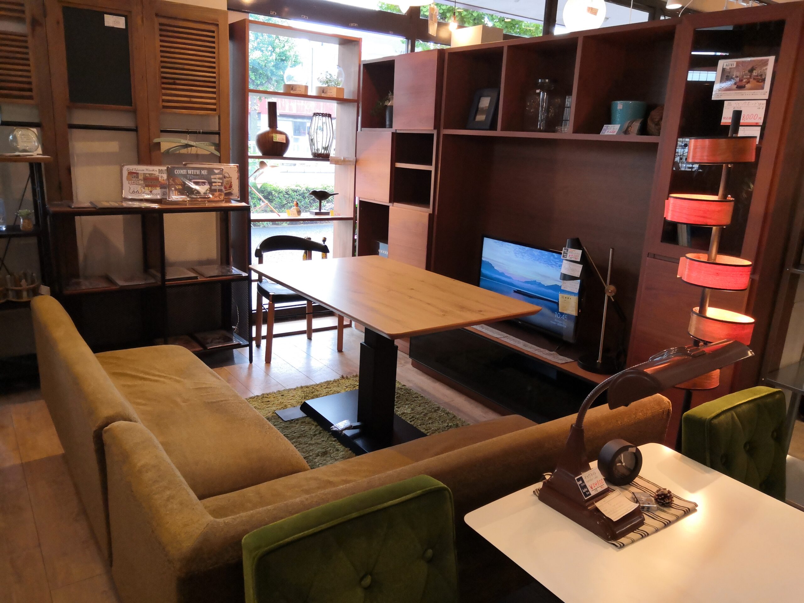 中古】Re;CENO リセノ WIRY ワイリー オリーブ クリンプ生地 2シーター