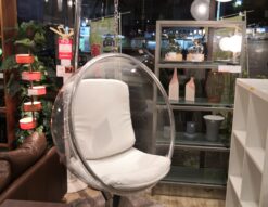 バブル風チェア デザイナーズ家具 ハンギングチェア アクリルドーム 半球 クリア アクリルハンモックチェア