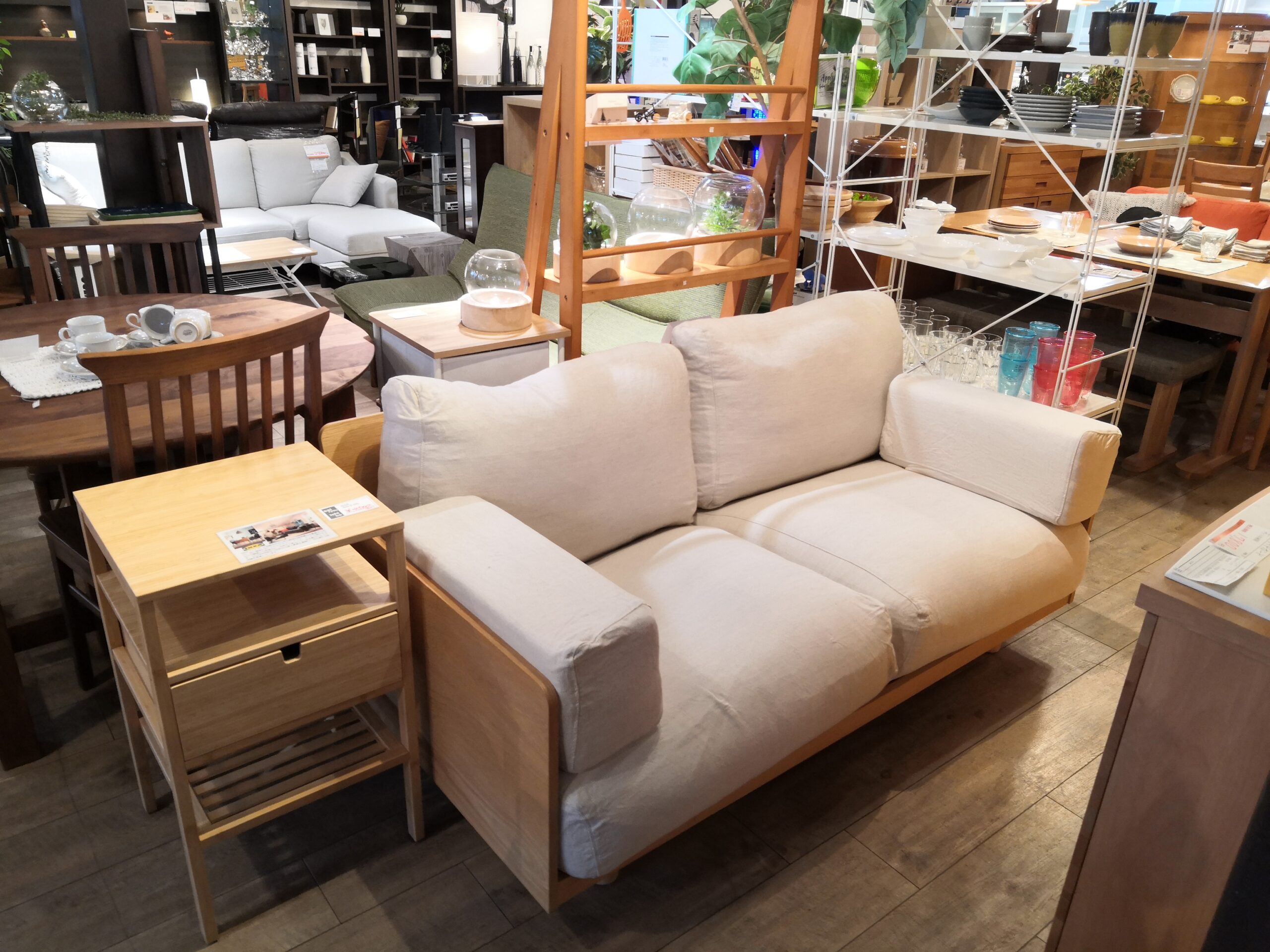 中古】無印良品 muji 木製フレーム オーク突板 リビング家具