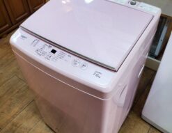 AQUA　アクア　7.0㎏　洗濯機　大容量　2021年製　高年式　ピンク　ガラストップ　高濃度クリーン浸透　3Dアクティブ洗浄　洗浄力　かわいい　姫系　プリンセス系　リサイクルショップ　再良市場　天白　名東　昭和　千種　瑞穂　緑　日進　豊明　東郷　おススメ　オススメ お洒落　オシャレ　中古　美品