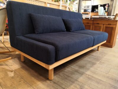 FLANNEL SOFA HARBAN ハーバン アームレス ネイビー ビーチ材 フルカバーリング 2.5シーターソファ 3