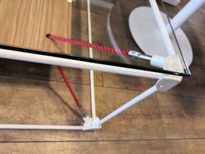 KARE Slope Square スクエア コーヒーテーブル ガラステーブル ロープ レッド リビングテーブル 2