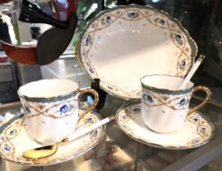 Noritake ノリタケ 最高級 ダイヤモンドコレクション アンジェローブ ペアティーカップとオーバルプレート