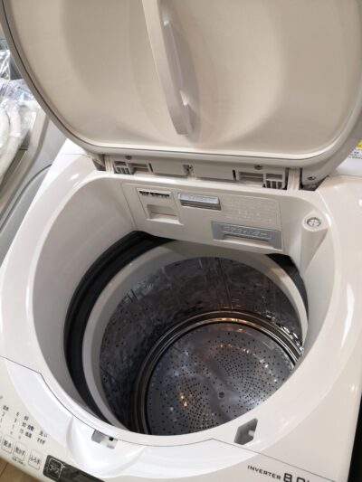SHARP シャープ 2022年製 ES-TX8F-W 穴なし槽 縦型 インバーター 節水 8㎏洗い 4.5㎏乾燥 全自動洗濯乾燥機