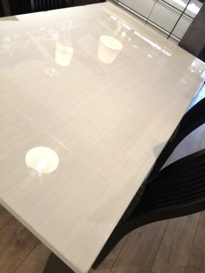ダイニングテーブル 伸縮式 拡張テーブル 大人数対応 UV塗装 ハイグロス塗装 ダイニング5点セット 3