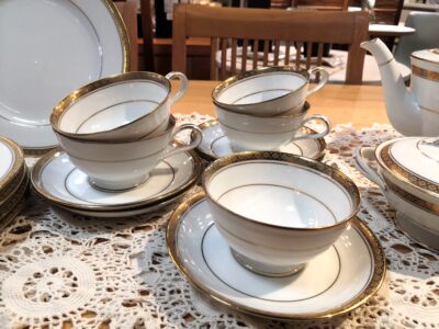ノリタケ Noritake リッチモンド 東海銀行100周年記念 白地 金彩 昭和レトロ ティーセット 3